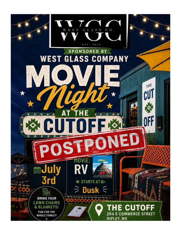 Movie Night at The Cut-off Postponed Due to Wet Weather
