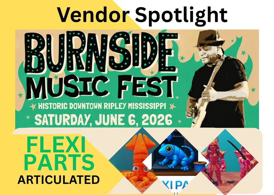 Flexi Parts Articulated Brings Colorful 3D-Printed Creations to Burnside Music Fest 2026