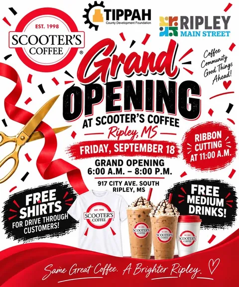 Scooter's Coffee Grand Opening Celebration in Ripley
