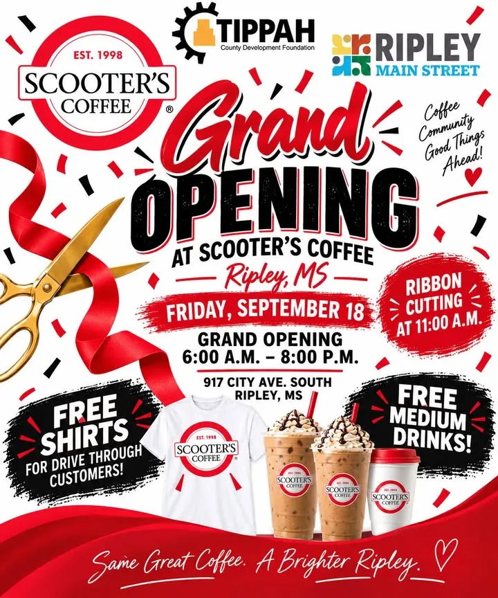 Scooter's Coffee Grand Opening Celebration in Ripley